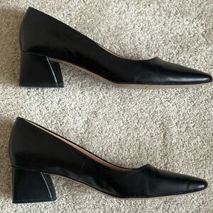 Franco Sarto Black Block Heel Pumps